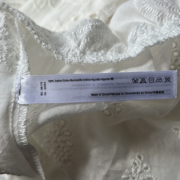 Maeve Anthropologie White Embroidered Eyelet Boho Puff Sleeve Cardigan One Size - Picture 9 of 10